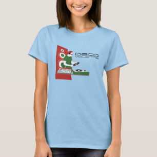 T-shirt das senhoras de Volante do disco