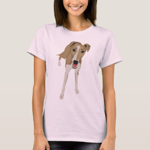 T-shirt das senhoras de Whippet da jovem corça