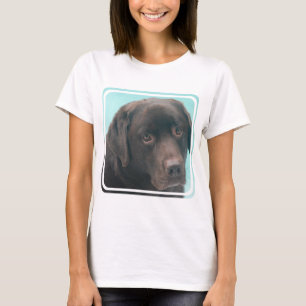 T-shirt das senhoras do cão do laboratório do