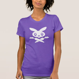 T-shirt das senhoras do crânio do coelho de Twink