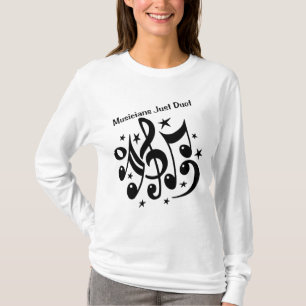 T-shirt das senhoras do dueto dos músicos apenas