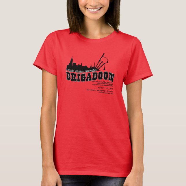 T-shirt das senhoras do molde de Brigadoon (Frente)