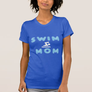 T-SHIRT DAS SENHORAS DO PRETO DA MAMÃ DA NATAÇÃ