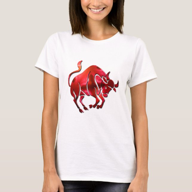 T-shirt das senhoras do símbolo do Taurus (Frente)