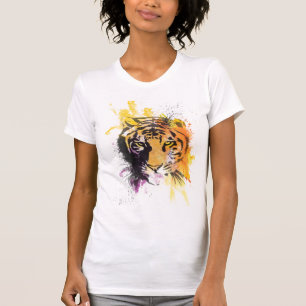 T-shirt das senhoras do tigre dos grafites