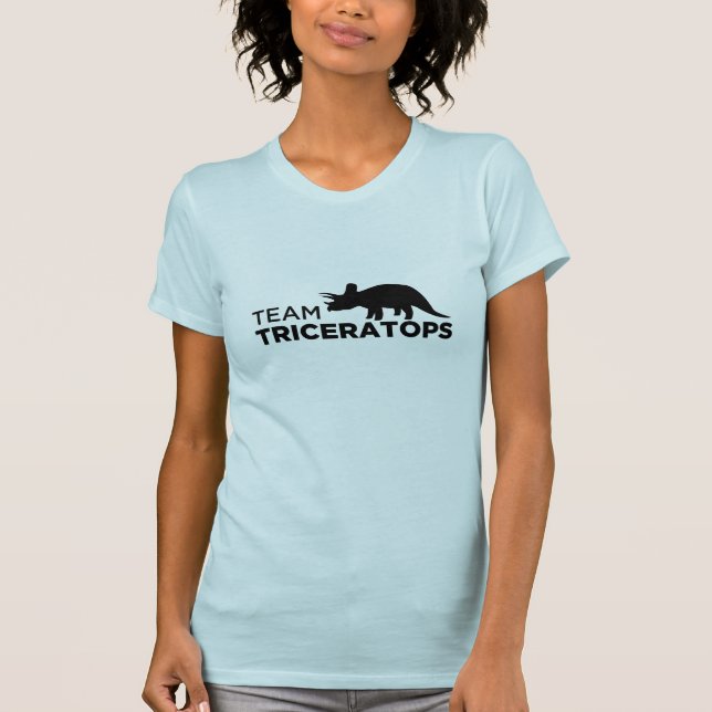 T-shirt das senhoras do Triceratops da equipe (Frente)