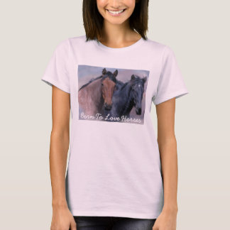 T-shirt das senhoras dos cavalos selvagens