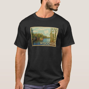T-shirt das viagens vintage de Wisconsin