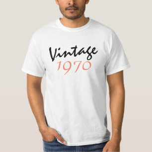 T-Shirt de 1970, preto e branco