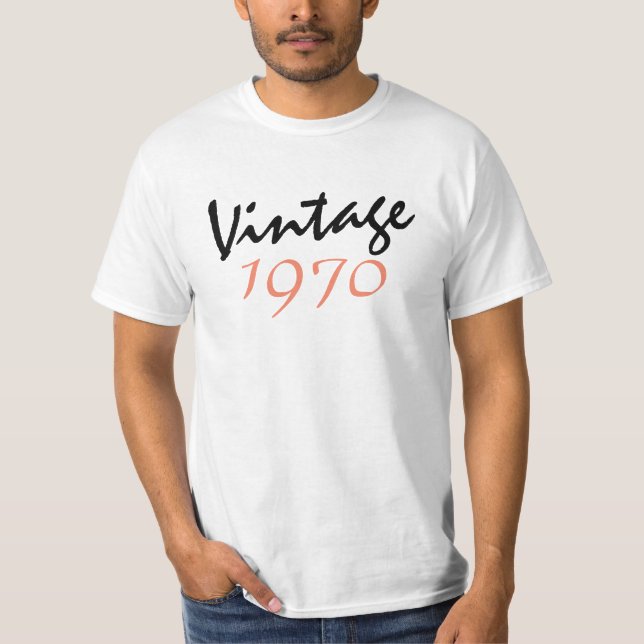 T-Shirt de 1970, preto e branco (Frente)