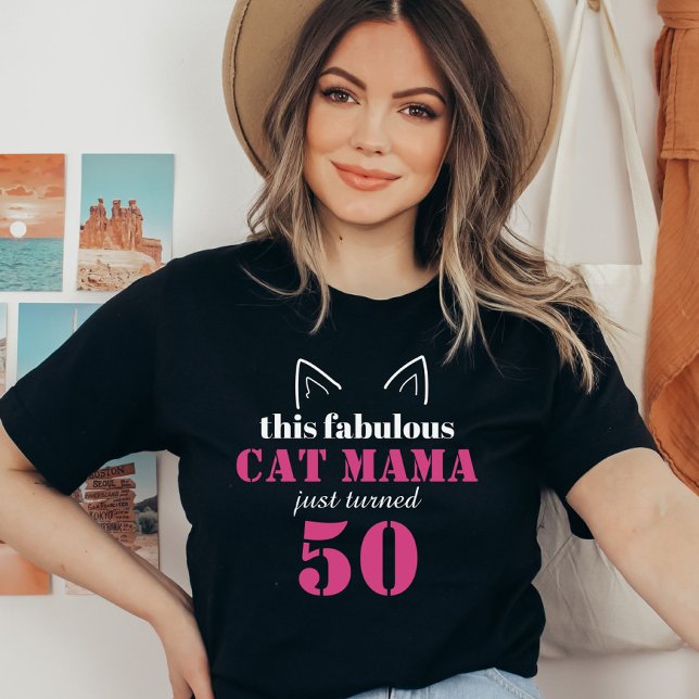 T-Shirt de 50 anos de Gato Bonito (Criador carregado)