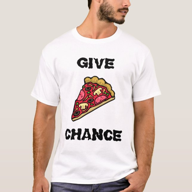 T-SHIRT DÊ A POSSIBILIDADE DA PIZZA (Frente)