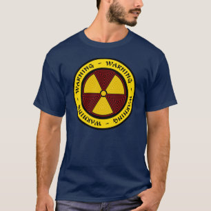 T-shirt de advertência da radiação da arte grá