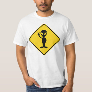 T-shirt de advertência estrangeiro