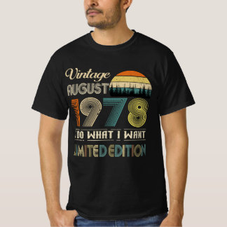 T-Shirt de agosto de 1978 - Estilo Retro Aniversár