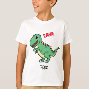 T-Shirt de Algodão Dinossauro T-Rex Camisas de c