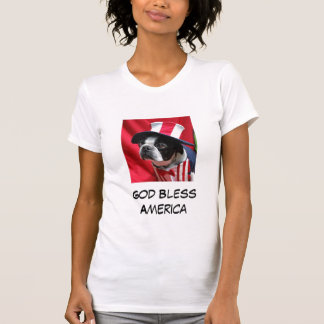 T-shirt de América Boston Terrier dos deus abençoe