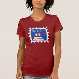 T-shirt de América do feliz aniversario