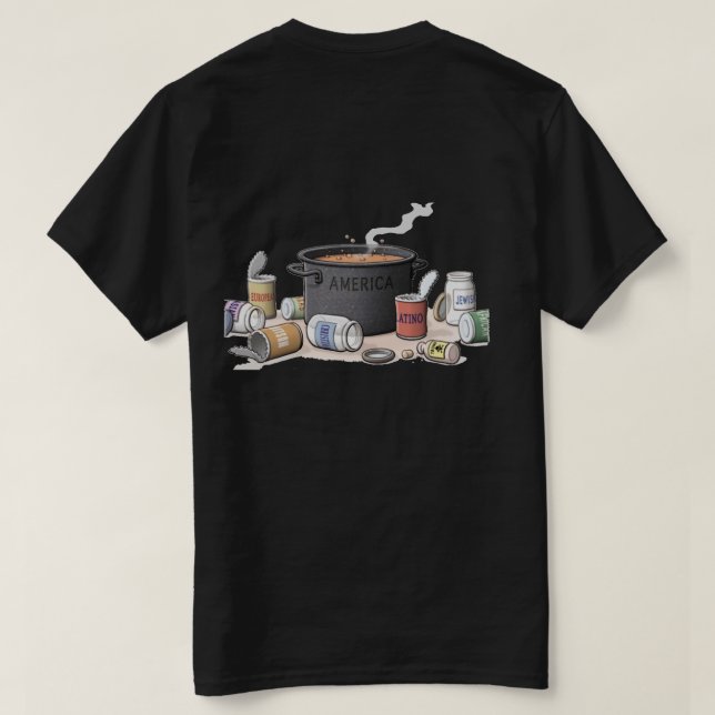 T-shirt de América do melting pot (Verso do Design)