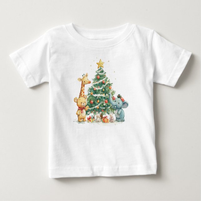 T-Shirt de Amigos de Animais de Natal (Frente)