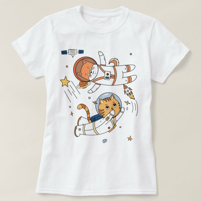 T-Shirt de Animais Espaciais (Frente do Design)
