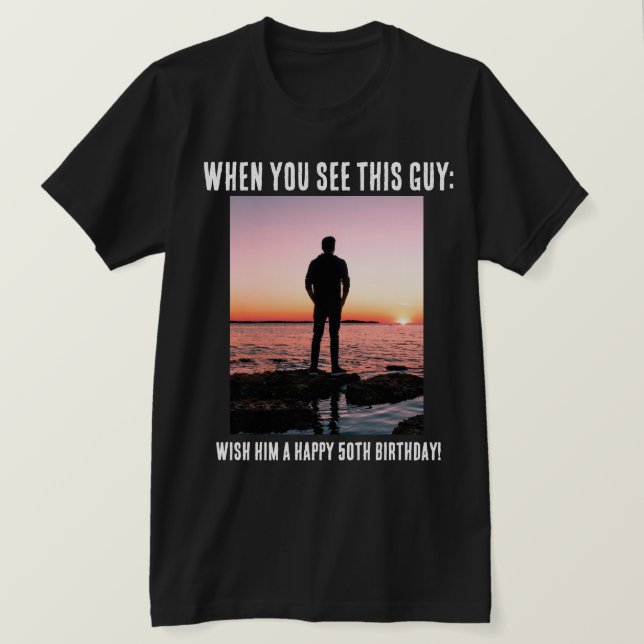 T-Shirt de aniversário de 50.º Milestone Personali (Frente do Design)