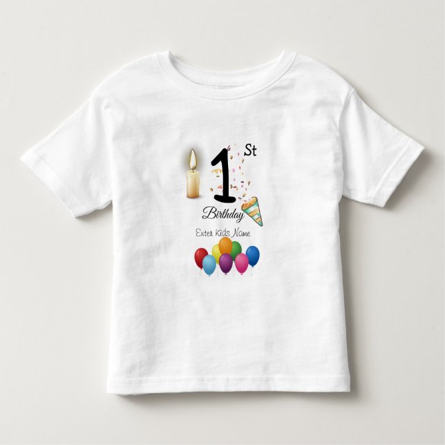 T-Shirt de Aniversário de criança Personalizado (Frente)