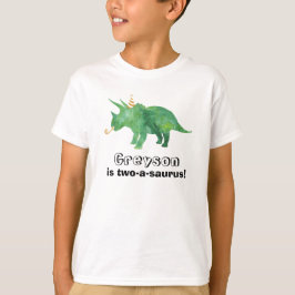 T-Shirt de aniversário de Dinossauro Personalizáve