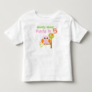 T-shirt de aniversário personalizada da Coruja Ros