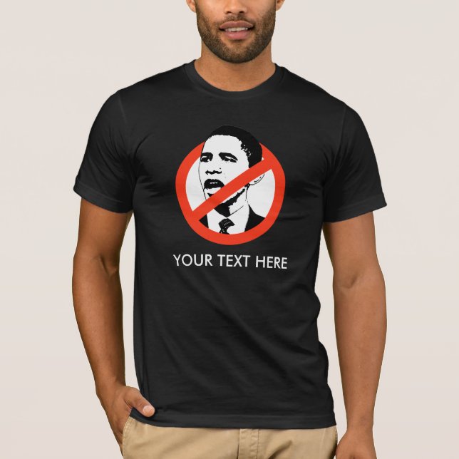 T-SHIRT DE ANTI-OBAMA, SEU TEXTO AQUI (Frente)