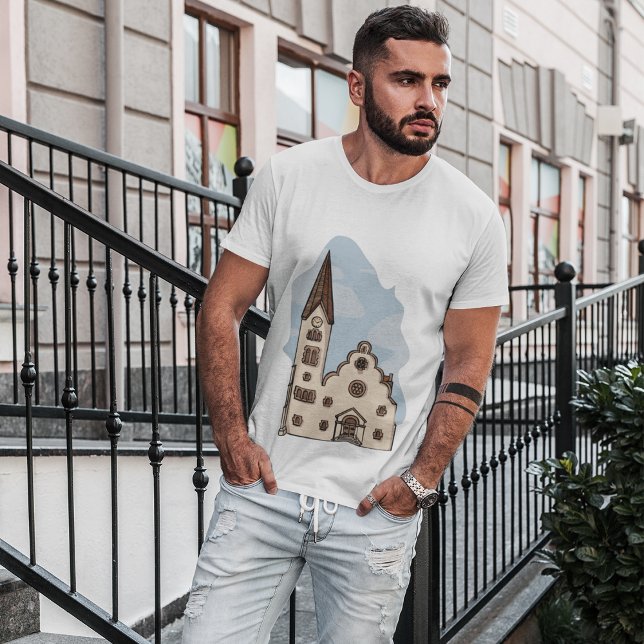 T-Shirt de Arquitetura de Igreja (Criador carregado)
