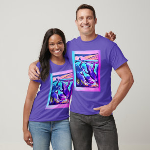 T-shirt de arte de baleia moderna