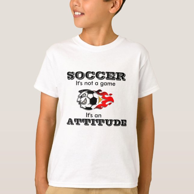T-Shirt de Atitude de Futebol para Crianças (Frente)