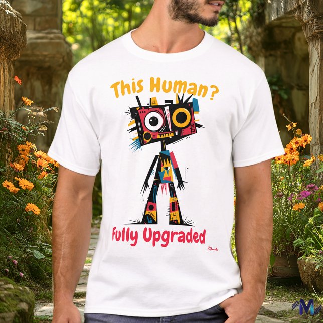 T-Shirt de Atualização Robô Vibrante para abstrato (Criador carregado)