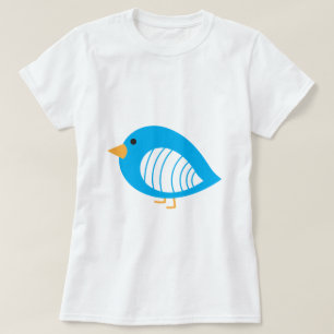 T-Shirt de aves coloridas azuis