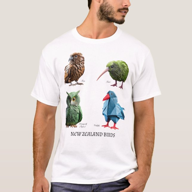 T-shirt de aves da Nova Zelândia (Frente)