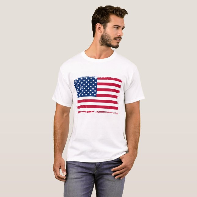 T-Shirt de Bandeira Americana Distante (Frente Completa)