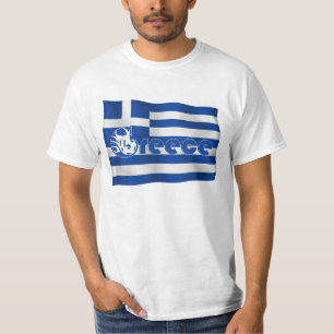 T-Shirt De Bandeira De Futebol Da grécia