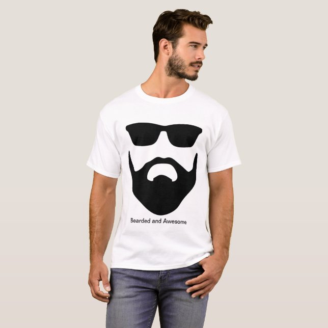 T-Shirt de barba e óculos de sol (Frente Completa)