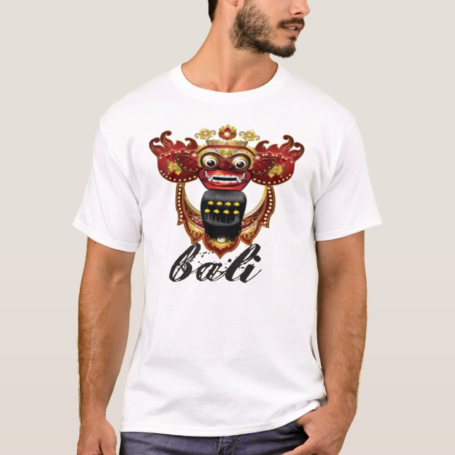 T-shirt de Barong do Balinese, lembrança de Bali (Frente)