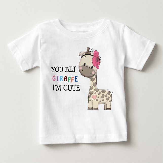 T-Shirt De Bebê Com Garota Rosa Personalizada (Frente)