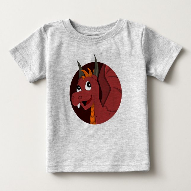 T-Shirt de bebê de Dragão Vermelho (Frente)