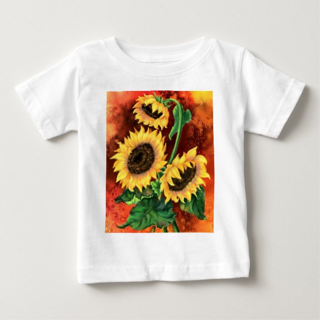 T-Shirt De Bebê De Girassol (Frente)