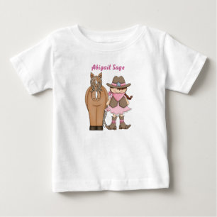 T-Shirt de Bebê e Bebê de Cavalo Personalizados