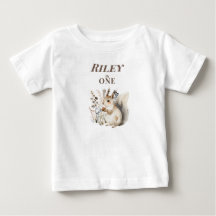 T-shirt de Bebê para 1º Aniversário de Esquilo Per