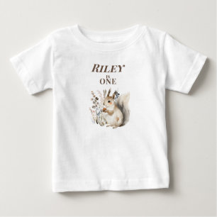 T-shirt de Bebê para 1º Aniversário de Esquilo Per