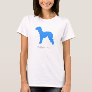 T-shirt de Bedlington Terrier (silhueta azul)