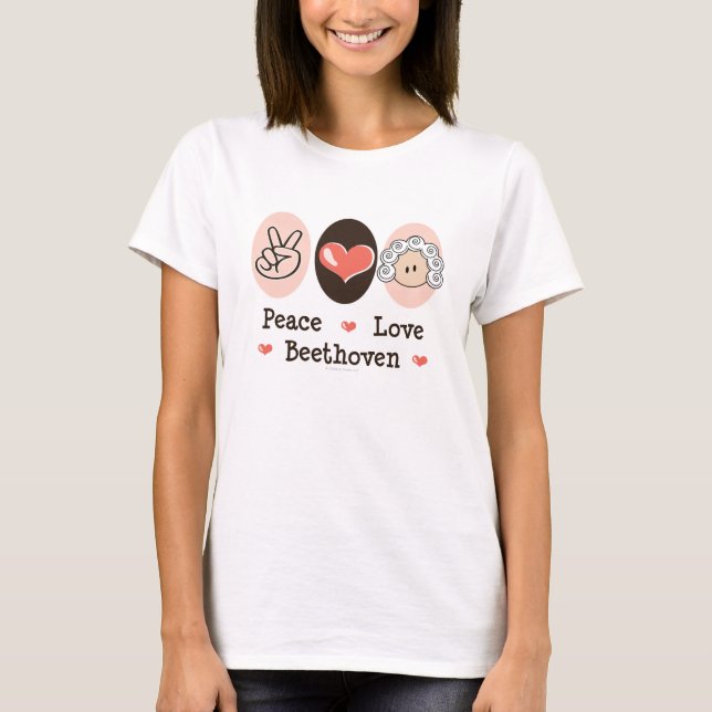 T-shirt de Beethoven do amor da paz (Frente)