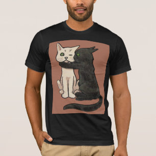 T-shirt de beijo bonito da arte do casal do gato