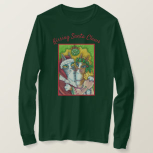 T-SHIRT DE BEIJO DO NATAL DAS GARRAS DO PAPAI NOEL